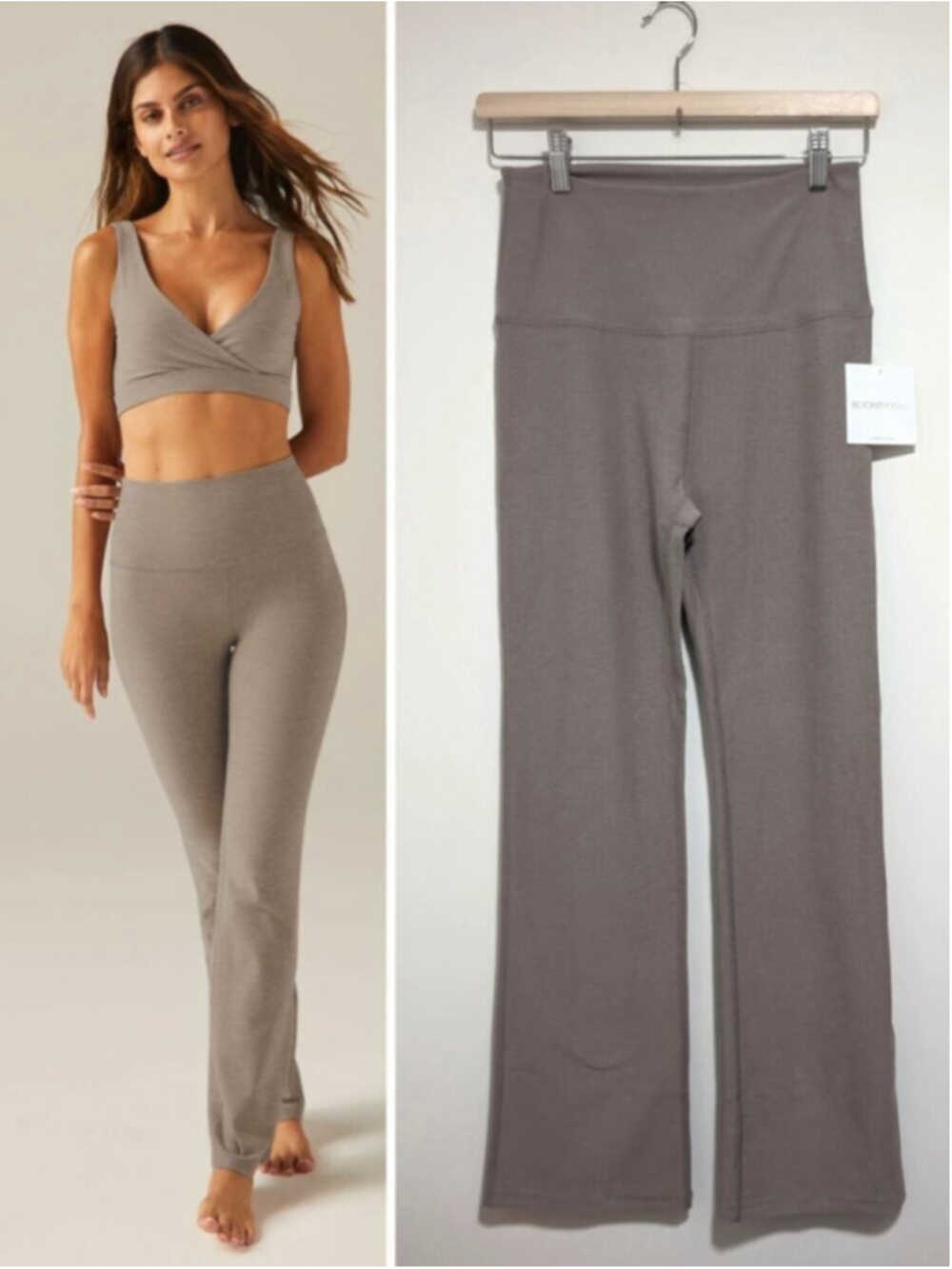 Beyond Yoga | Spacedye Practice High Waisted Bootcut Pant In Oyster